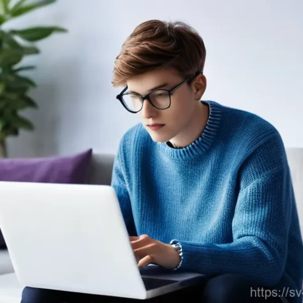 소비자 심리 이해를 위한 온라인 연구 방법 - **Prompt 1: Decoding Digital Pathways**
"A candid, medium shot of a young adult, around 18-20 ye...