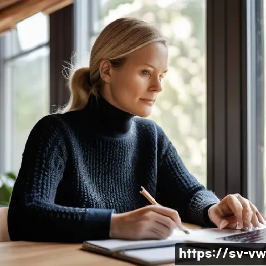 소비자 심리 분석을 통한 고객 가치 창출 - **Prompt**: "A thoughtful Swedish female entrepreneur, in her mid-30s, wearing a stylish yet modest ...