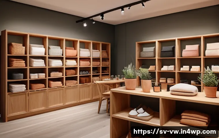 소비자의 심리에 영향을 미치는 외부 요인 - A cozy Swedish boutique interior with warm, soft lighting and harmonious color tones like gentle ora...