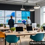 Home 18 소비자 심리의 변화를 추적하는 방법 - A modern Scandinavian office scene showing a diverse team of marketing analysts collaborating on con...