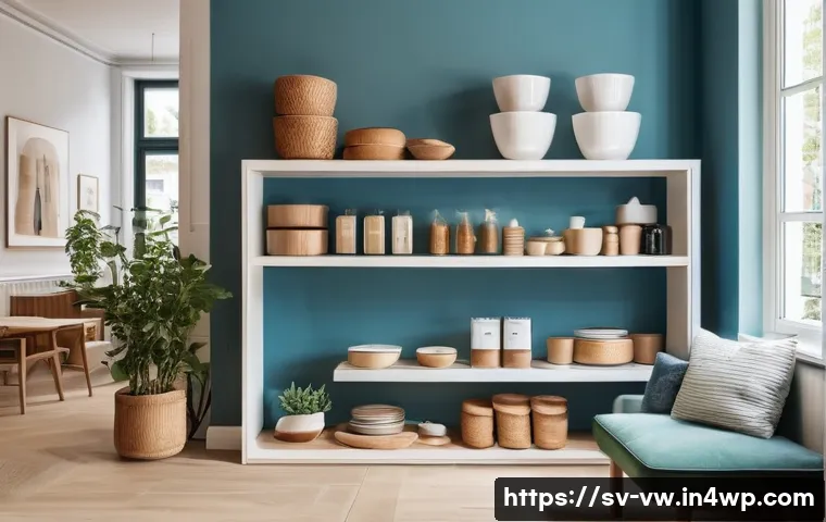 소비자 심리와 구매 의사 결정의 법칙 - A cozy Scandinavian boutique interior with soft natural lighting, showcasing shelves filled with pro...